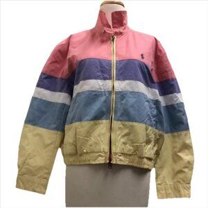 Polo Ralph Lauren Poplin Pastel Color Block Windbreaker Jacket Size L